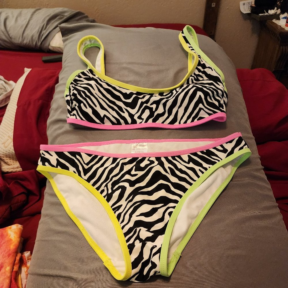 Woman's Zebra Stripe Bathing Suit